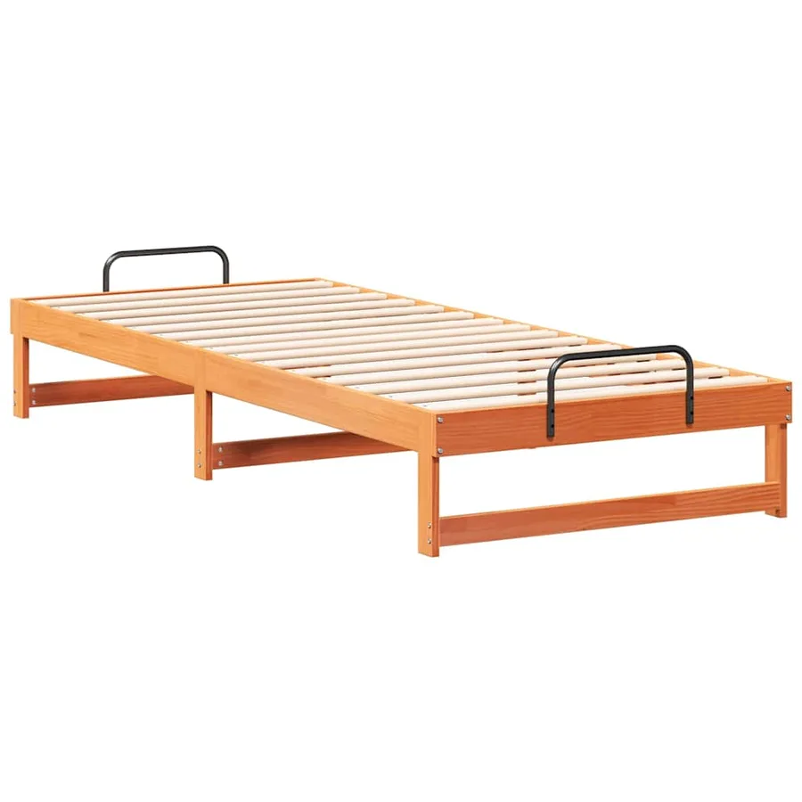 Cadre de lit Marron 100 x 220 cm Pin massif - 7