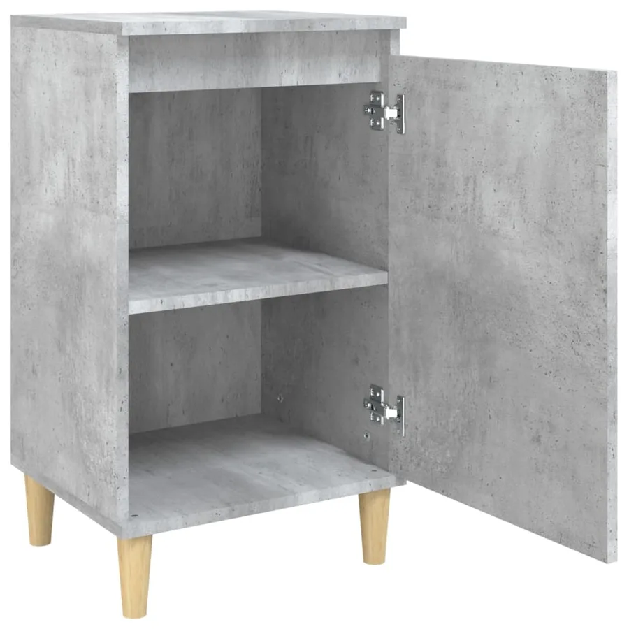Table de chevet gris béton 40x35x70 cm bois d'ingénierie - 6