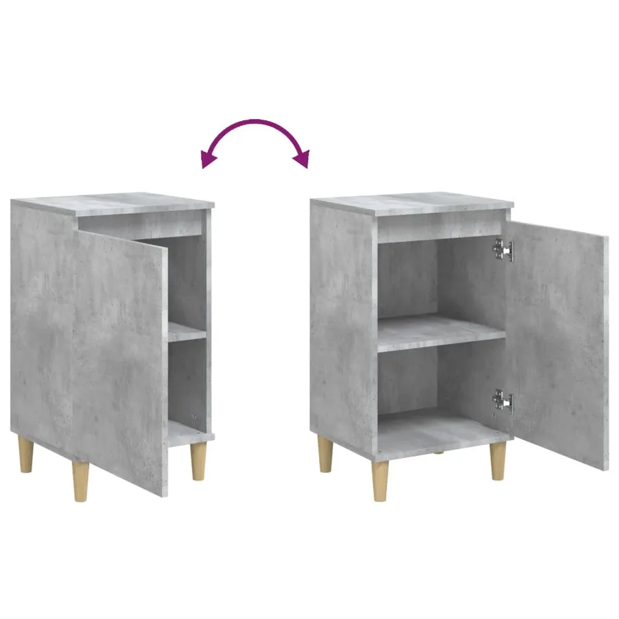 Table de chevet gris béton 40x35x70 cm bois d'ingénierie - 8