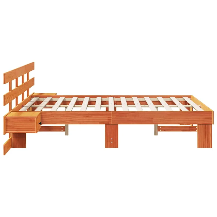 Cadre de lit avec tête de lit Marron 120 x 190 cm Pin massif - 6