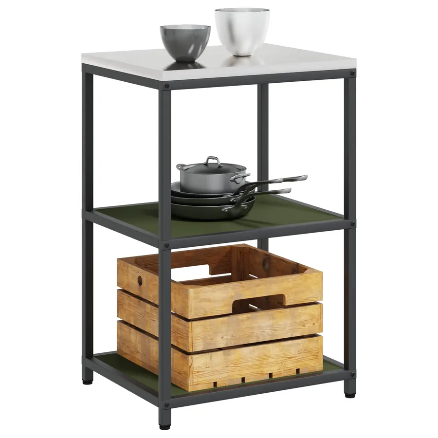 Rangement de cuisine HATTEM Vert olive 60 x 50 x 92 cm Acier - 3