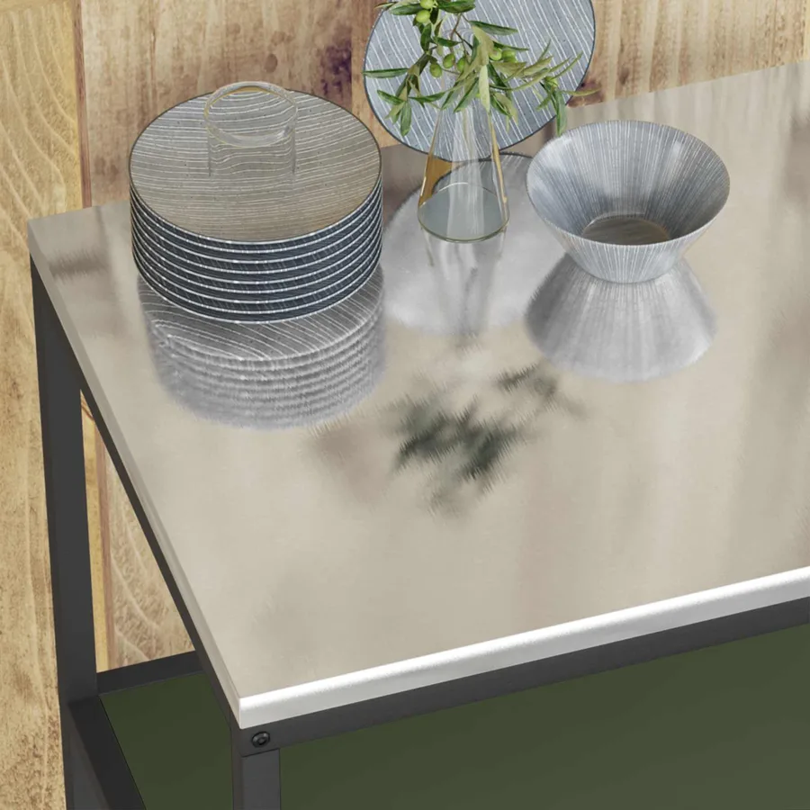 Rangement de cuisine HATTEM Vert olive 60 x 50 x 92 cm Acier - 5