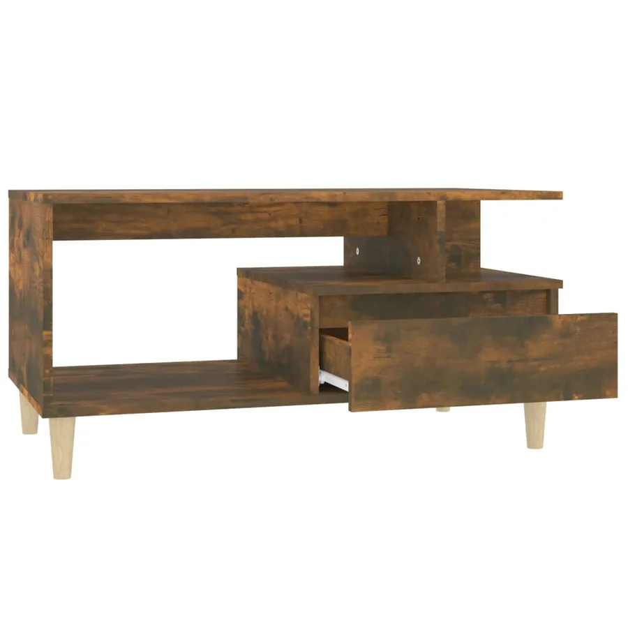 Table basse Chêne fumé 90x49x45 cm Bois d'ingénierie - 6