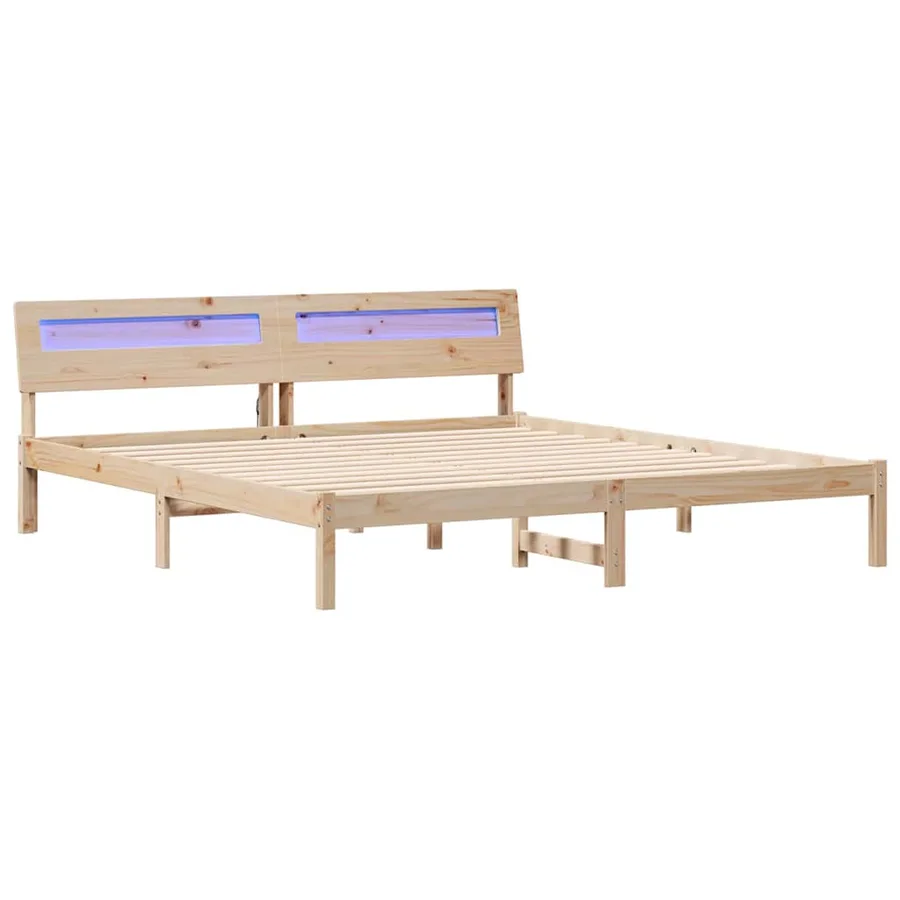Cadre de lit avec tête de lit Marron 180 x 200 cm Pin massif - 2