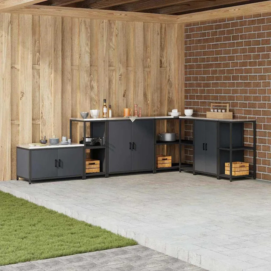 Rangement de cuisine HATTEM Anthracite 40 x 50 x 92 cm Acier