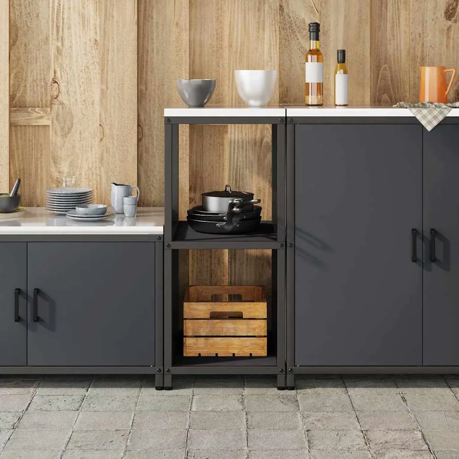 Rangement de cuisine HATTEM Anthracite 40 x 50 x 92 cm Acier - 4
