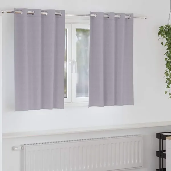 Rideaux occultants avec anneaux 2 pcs Gris métal 140 x 140 cm