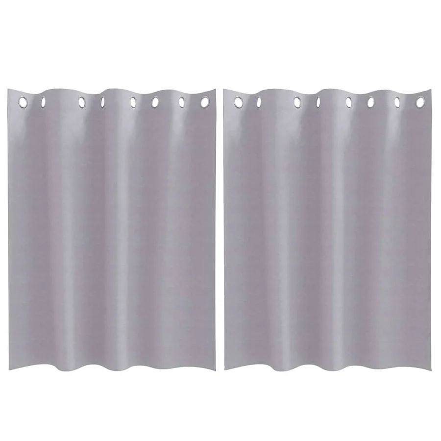 Rideaux occultants avec anneaux 2 pcs Gris métal 140 x 140 cm - 2
