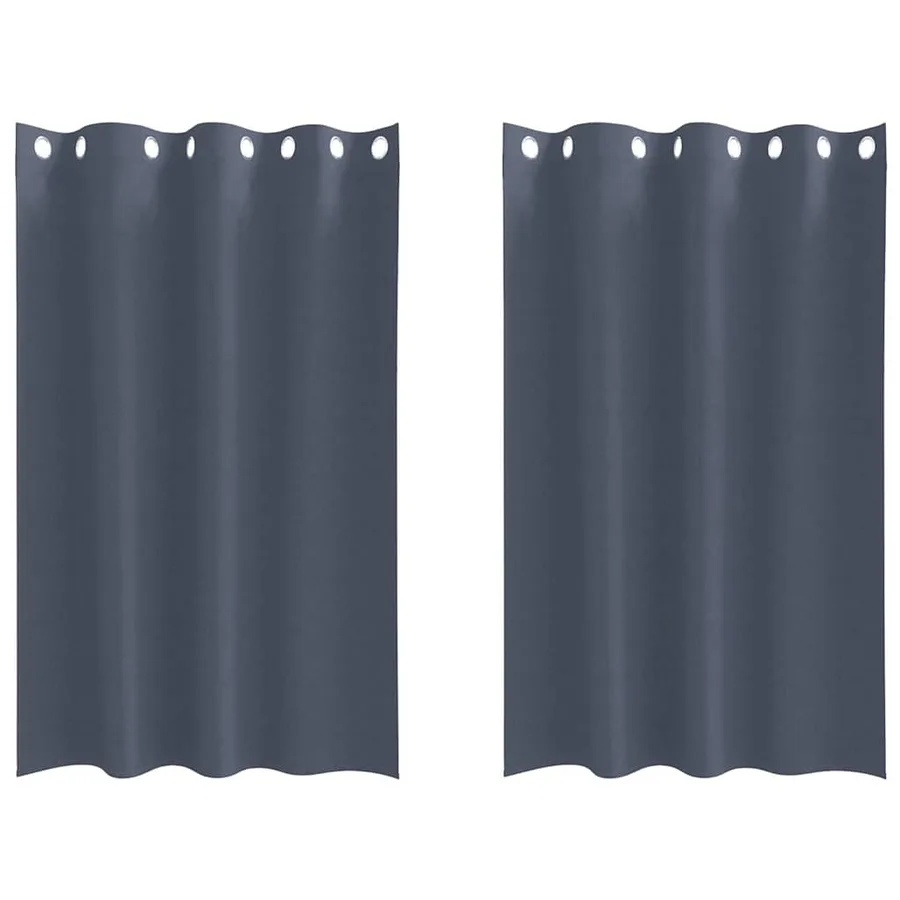 Rideaux occultants avec anneaux 2 pcs Anthracite 175 x 140 cm - 2