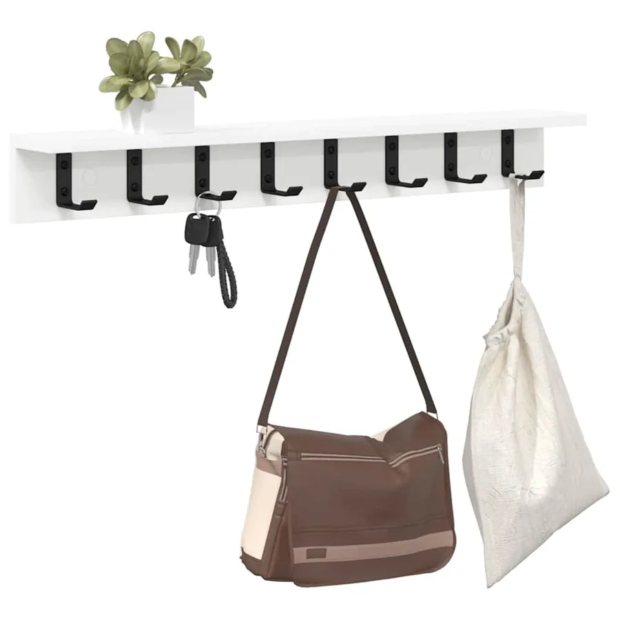 Porte-manteau mural Montage mural Blanc 100 x 10,5 x 10,5 cm - 3
