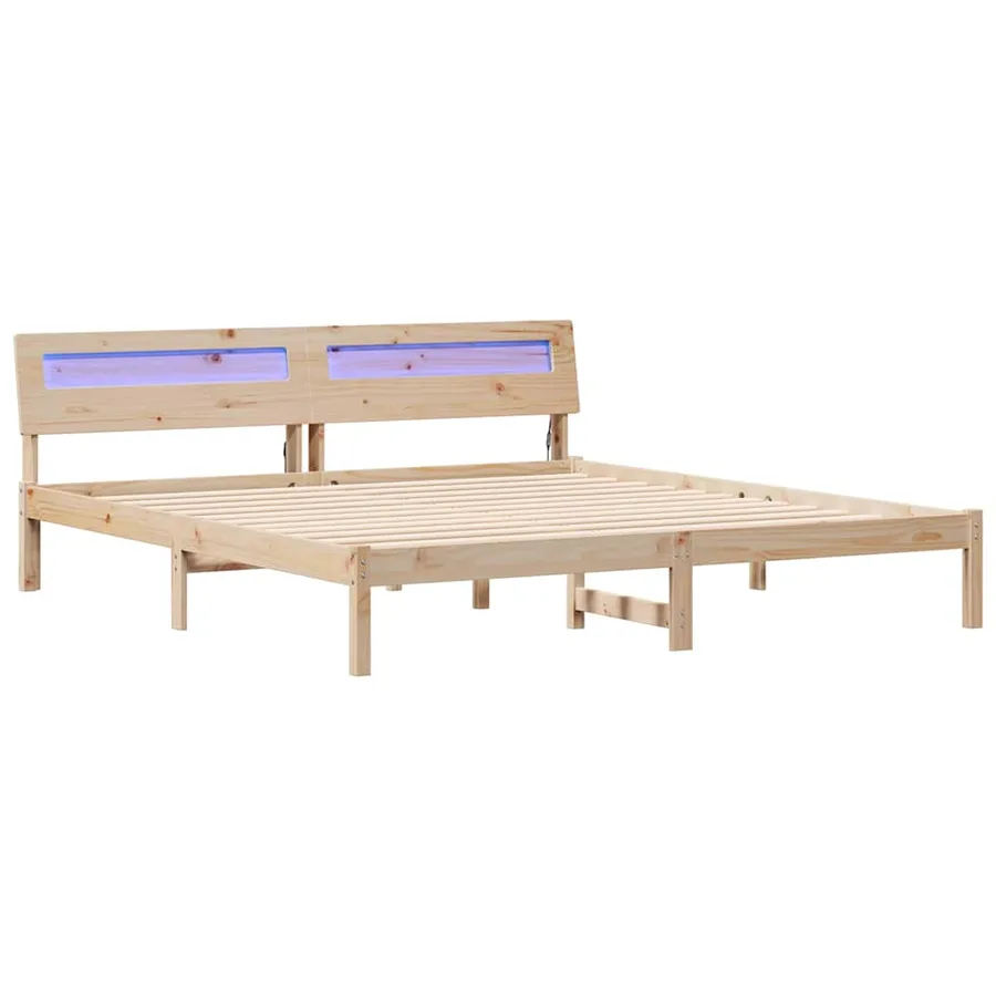 Cadre de lit avec tête de lit Marron 200 x 200 cm Pin massif - 2