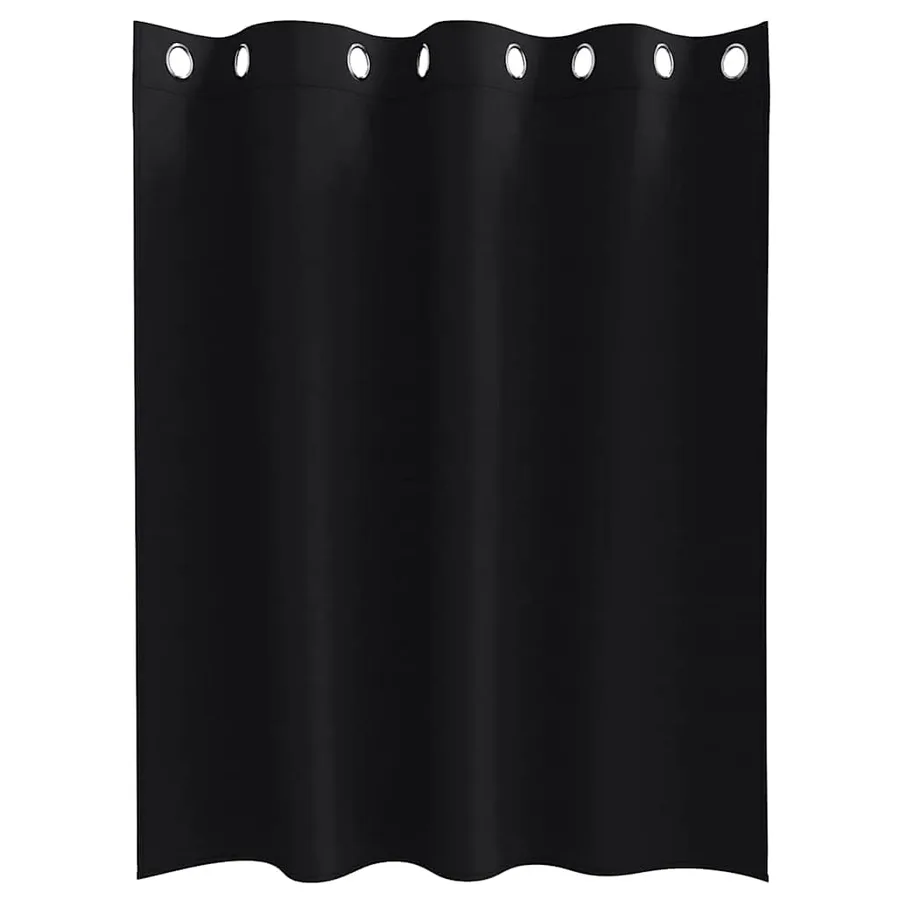 Rideaux occultants avec anneaux 2 pcs Noir 140 x 140 cm - 4