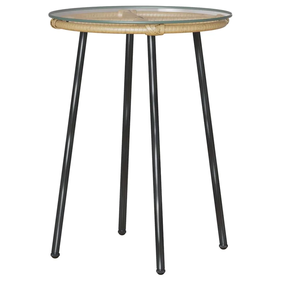 Ensemble de salle à manger pour jardin 3 pcs Marron et Crème - 7