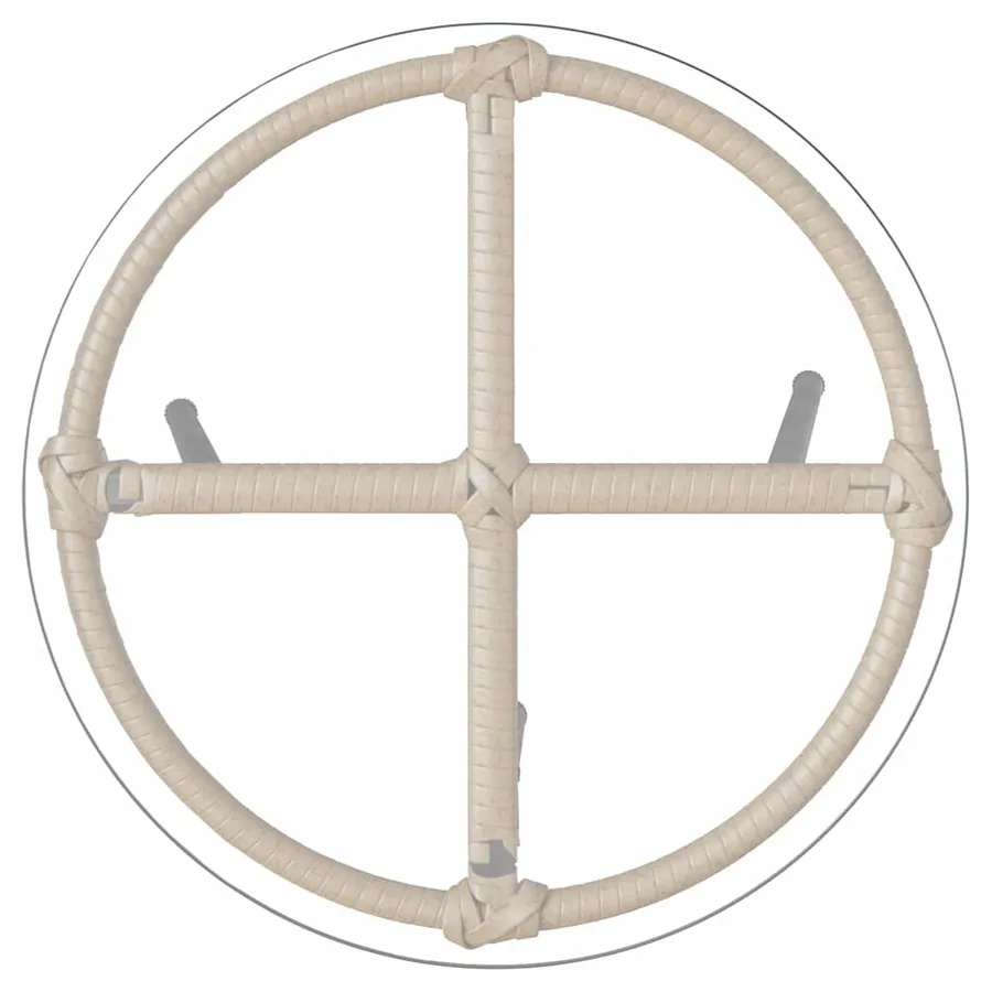 Ensemble de salle à manger pour jardin 3 pcs Marron et Crème - 9