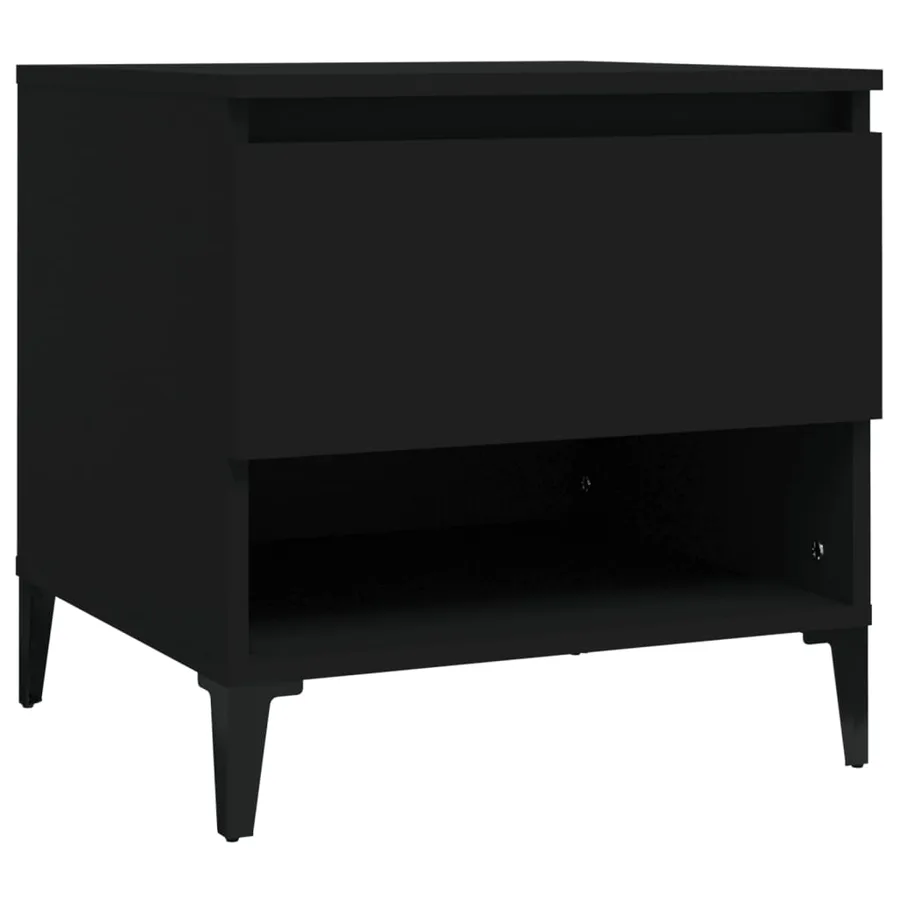 Tables d'appoint 2 pcs Noir 50x46x50 cm Bois d’ingénierie - 6