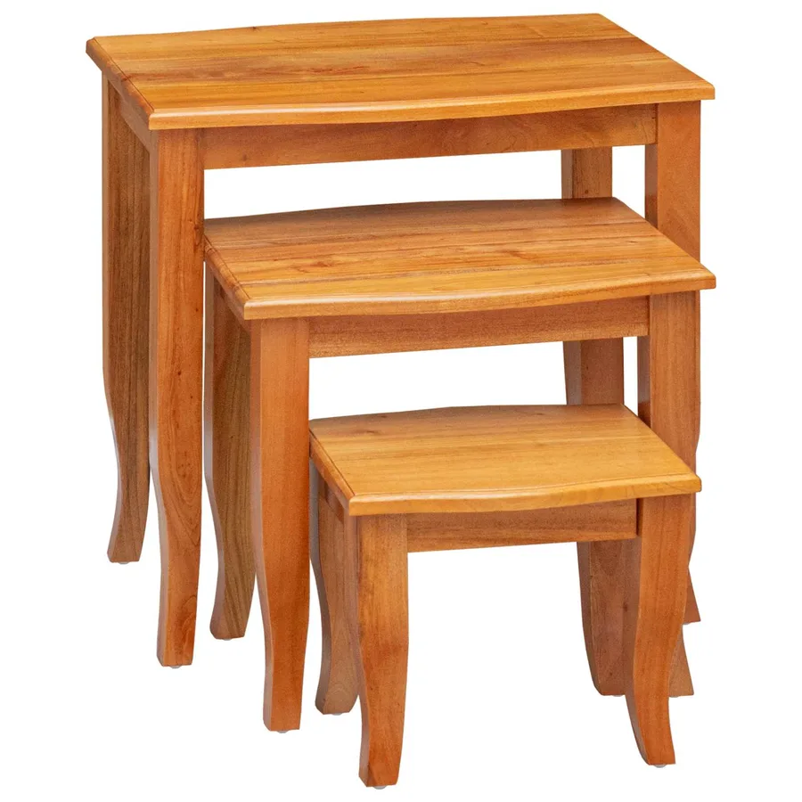 Tables d'appoint emboîtables 3 pcs Naturel - 4