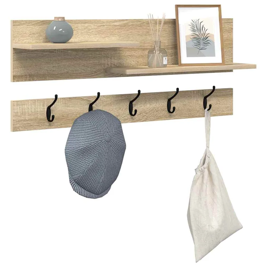 Porte-manteau mural avec étagère Chêne Sonoma 90 x 15 x 36 cm - 3