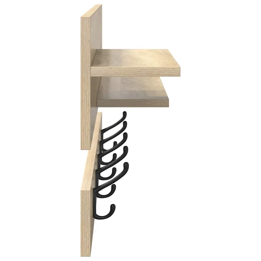Porte-manteau mural avec étagère Chêne Sonoma 90 x 15 x 36 cm - 6