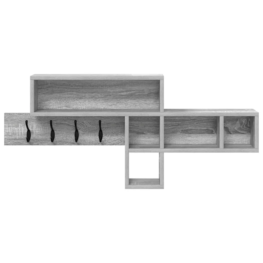 Porte-manteau mural avec étagère Gris Sonoma 100 x 12 x 43,5 cm - 5