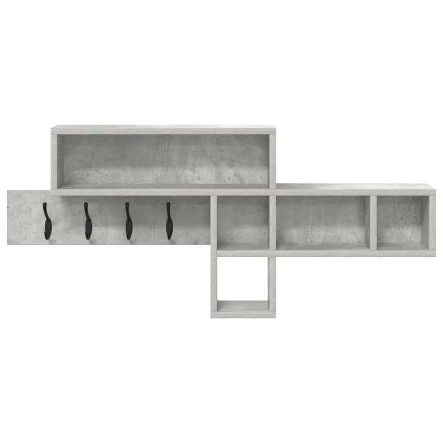 Porte-manteau mural avec étagère Gris béton 100 x 12 x 43,5 cm - 5