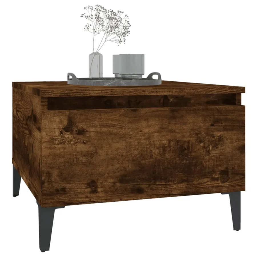 Table d'appoint Chêne fumé 50x46x35 cm Bois d'ingénierie - 4