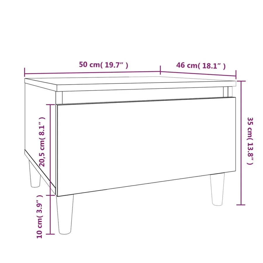 Tables d'appoint 2 pcs Sonoma gris 50x46x35 cm Bois ingénierie - 12