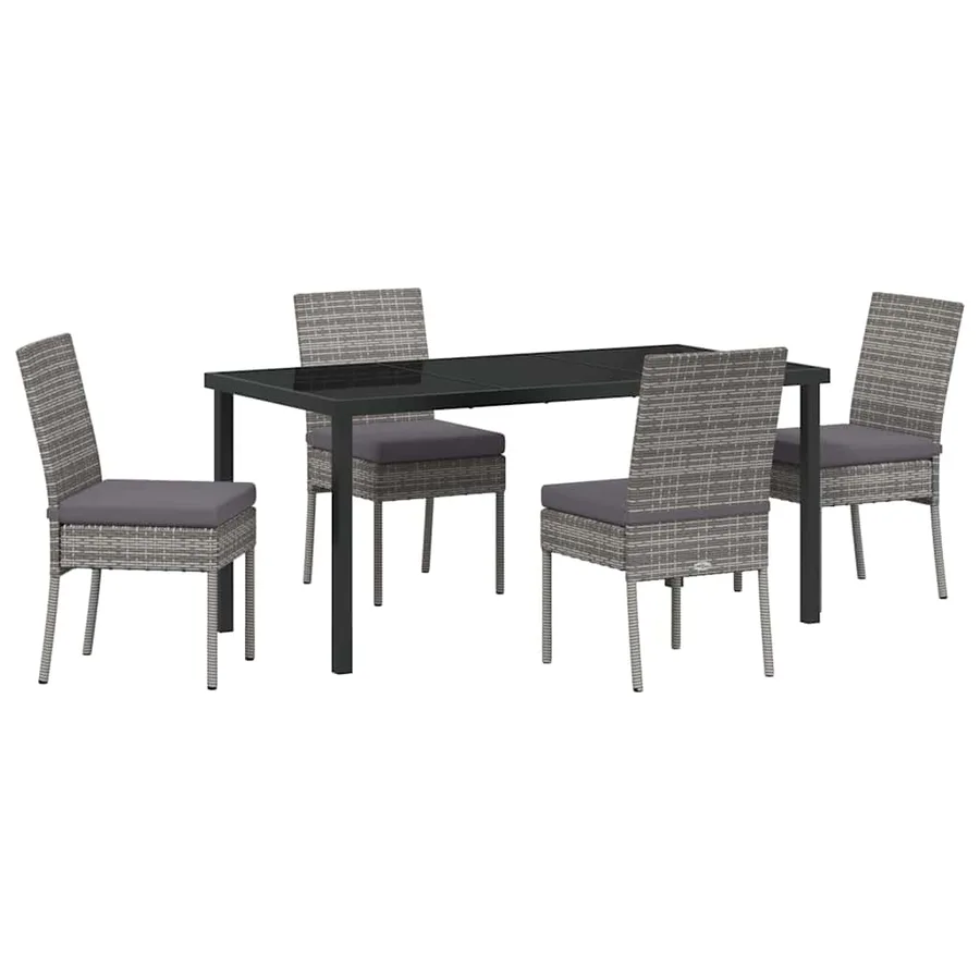 Ensemble de salle à manger pour jardin 5 pcs Gris - 2