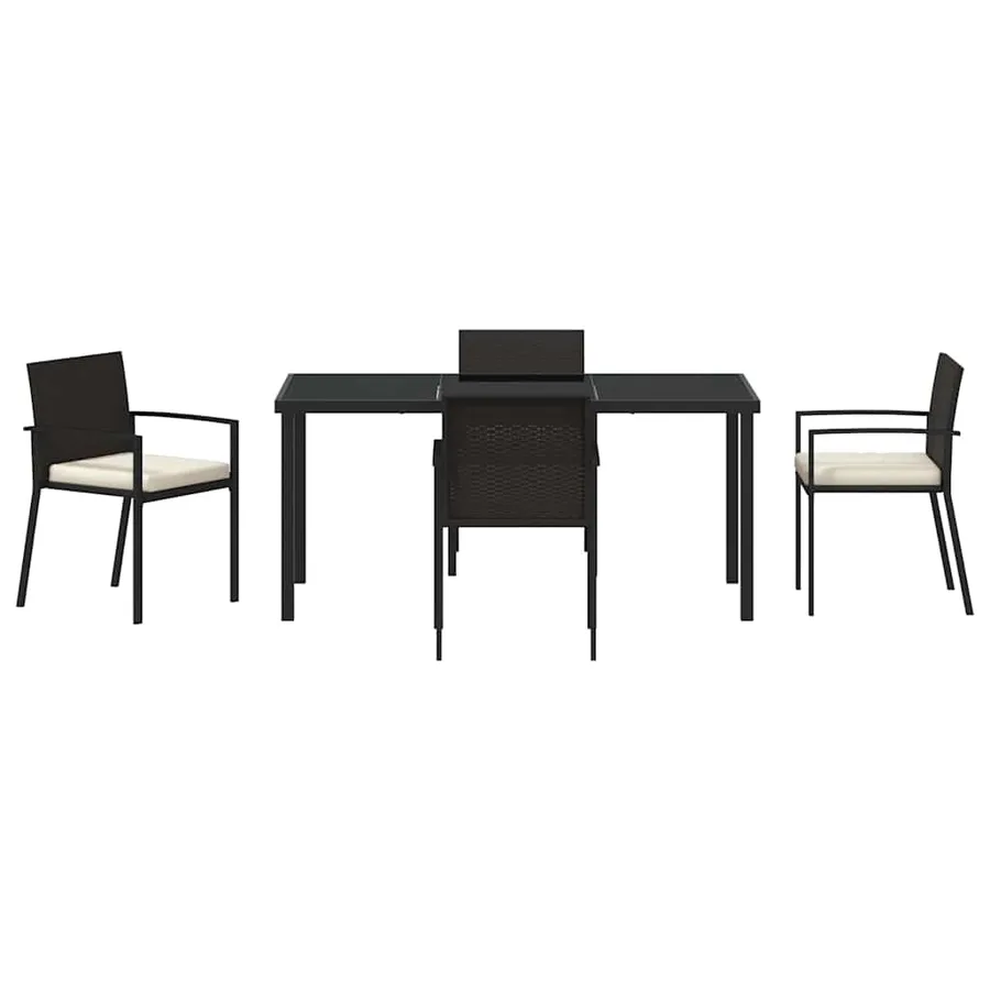 Ensemble de salle à manger pour jardin 5 pcs Noir - 7