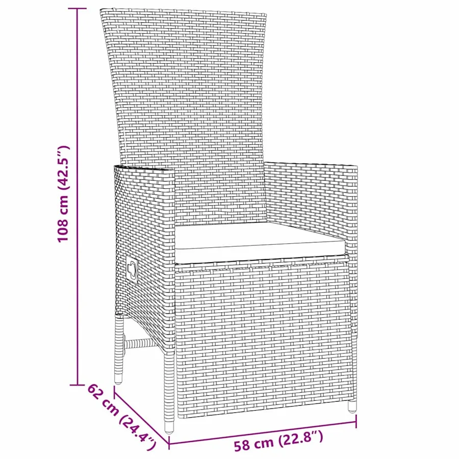 Ensemble de salle à manger pour jardin 7 pcs Beige polyrotin - 8