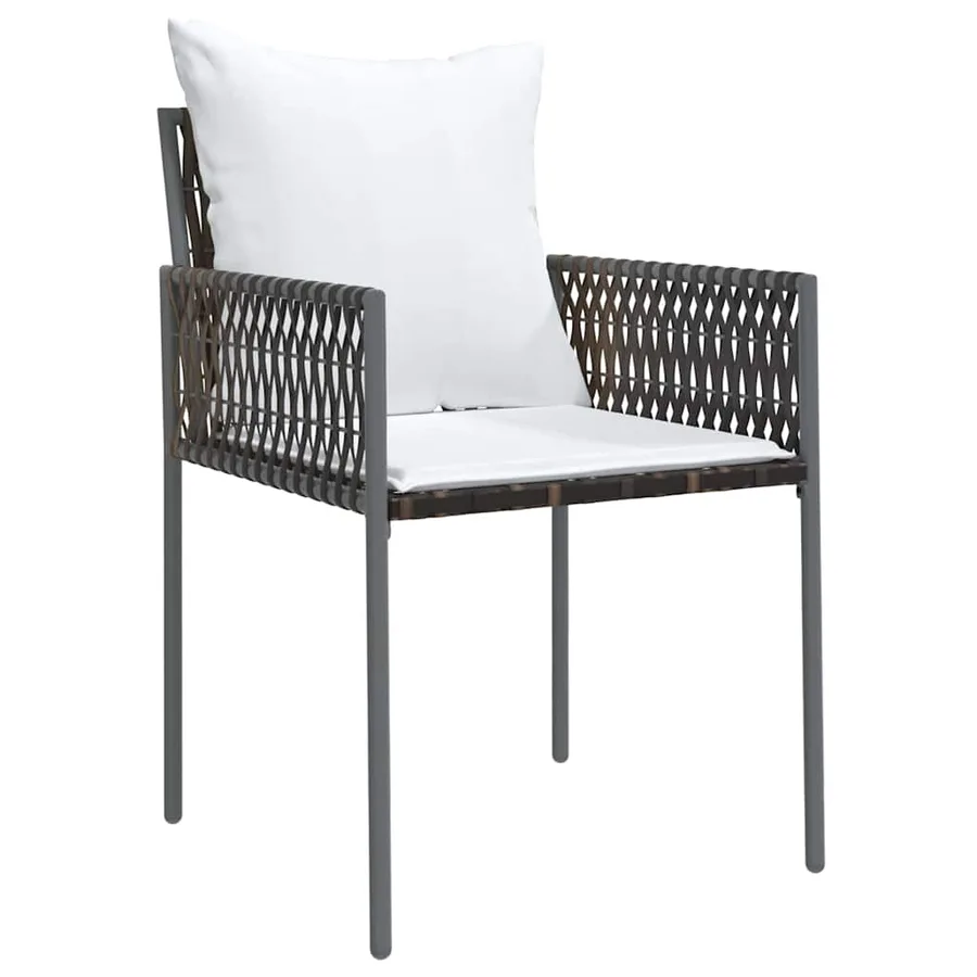 Ensemble de salle à manger pour jardin 5 pcs Marron et Noir - 6
