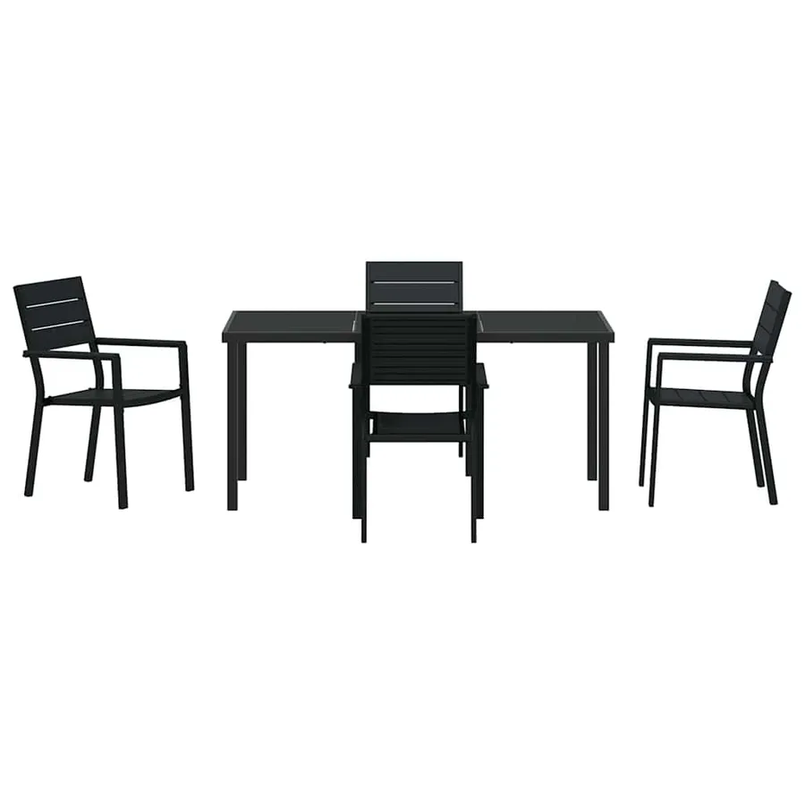 Ensemble de salle à manger pour jardin 5 pcs Noir - 7