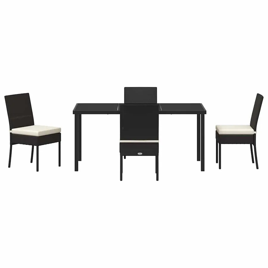 Ensemble de salle à manger pour jardin 5 pcs Noir - 7