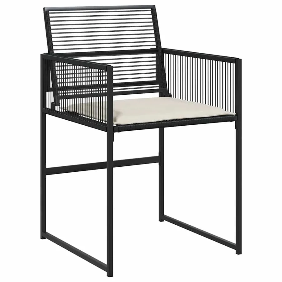 Ensemble de salle à manger pour jardin 5 pcs Noir polyrotin - 6