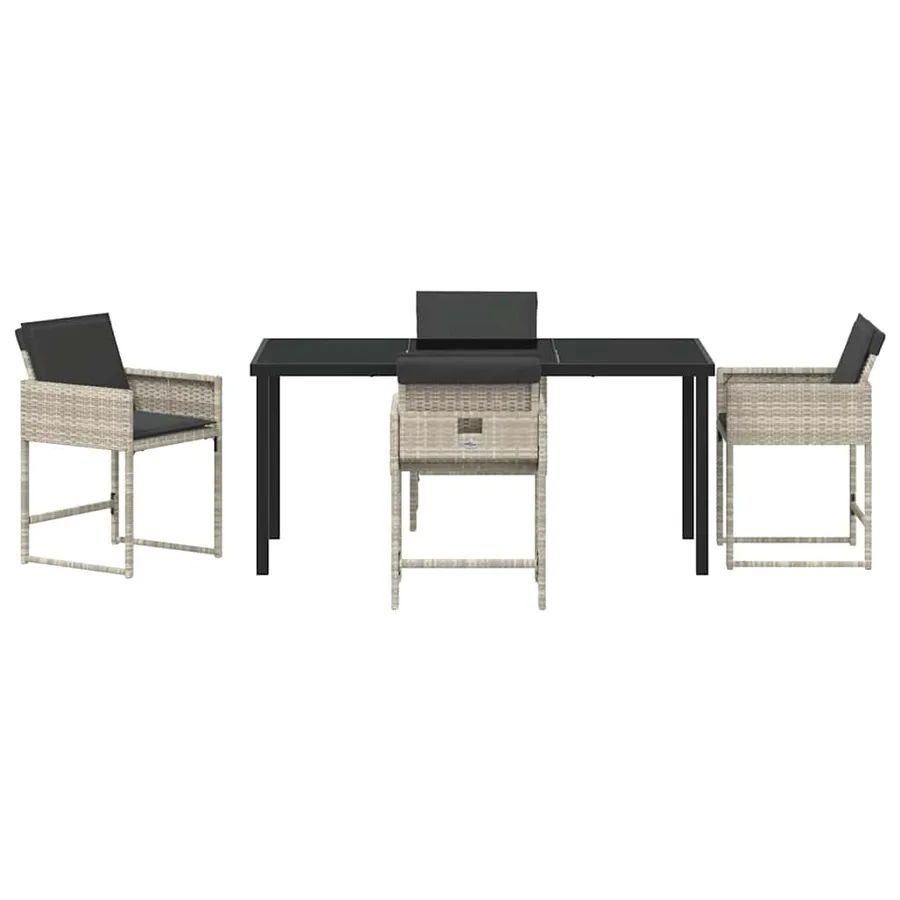 Ensemble de salle à manger pour jardin 5 pcs Gris clair - 7