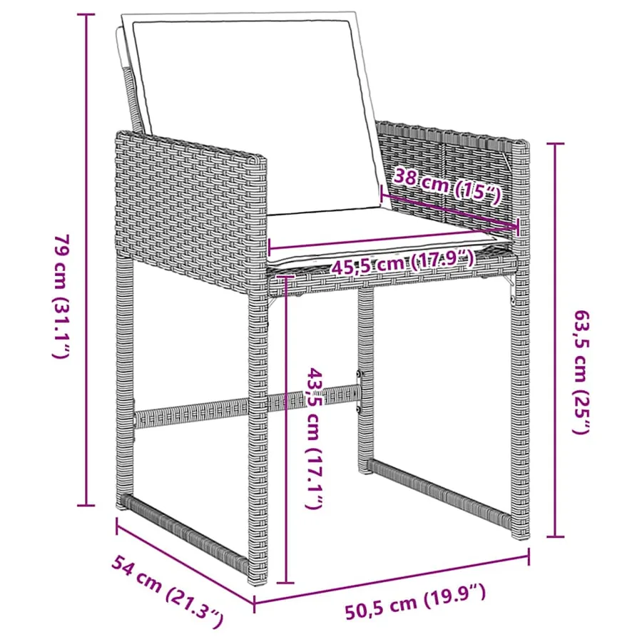 Ensemble de salle à manger pour jardin 5 pcs Gris clair - 8