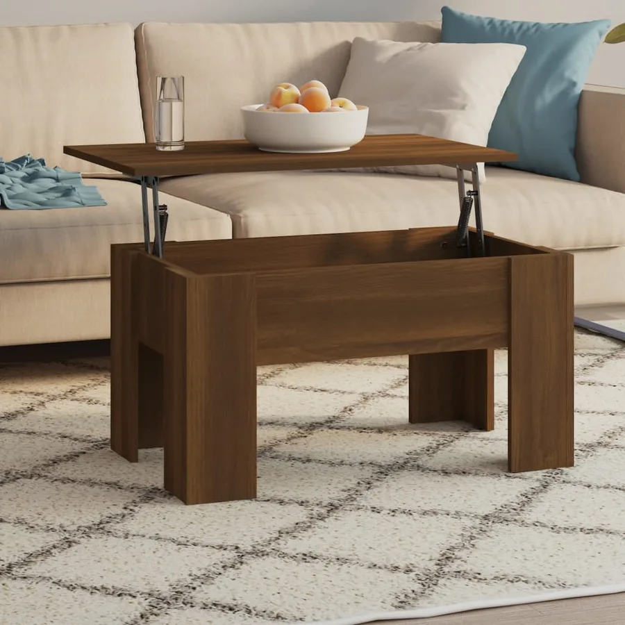 Table basse Chêne marron 79x49x41 cm Bois d'ingénierie - 7