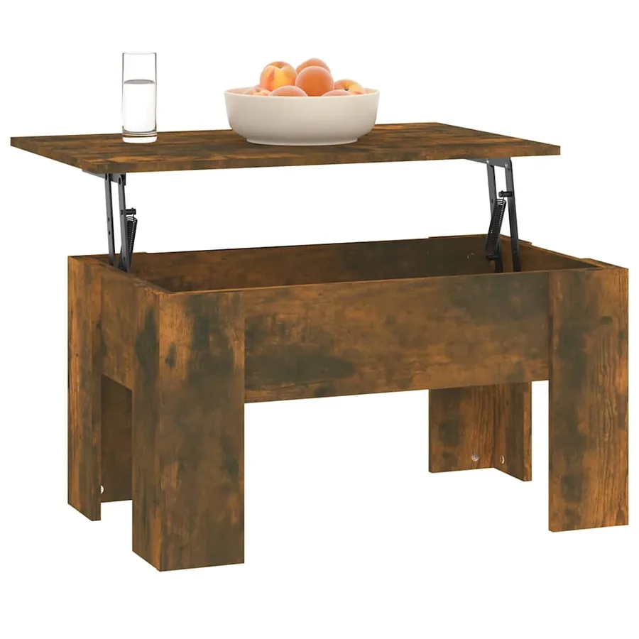 Table basse Chêne fumé 79x49x41 cm Bois d'ingénierie - 6