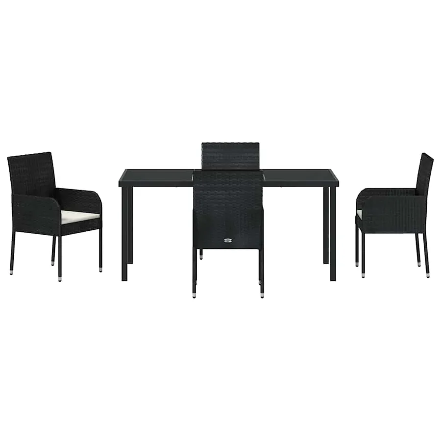 Ensemble de salle à manger pour jardin 5 pcs Noir polyrotin - 7
