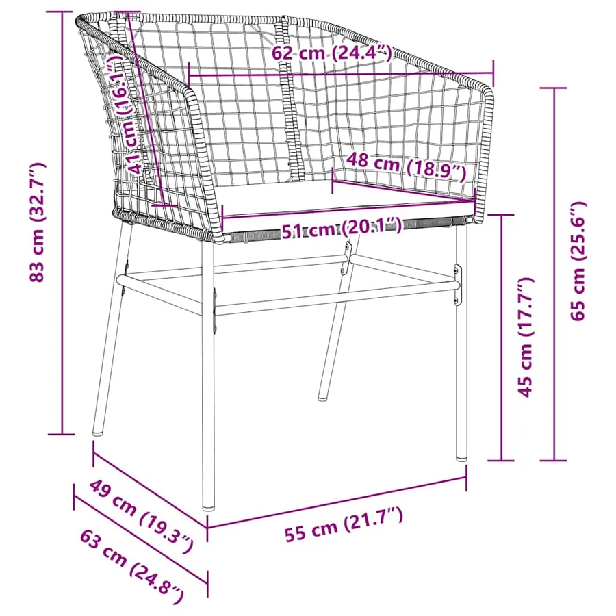 Ensemble de salle à manger pour jardin 5 pcs Marron polyrotin - 8