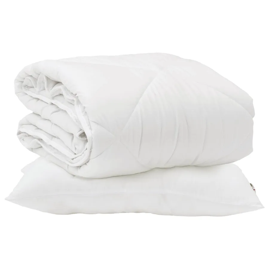 Duvet toutes saisons avec oreiller 2 pcs Blanc Microfibre - 2
