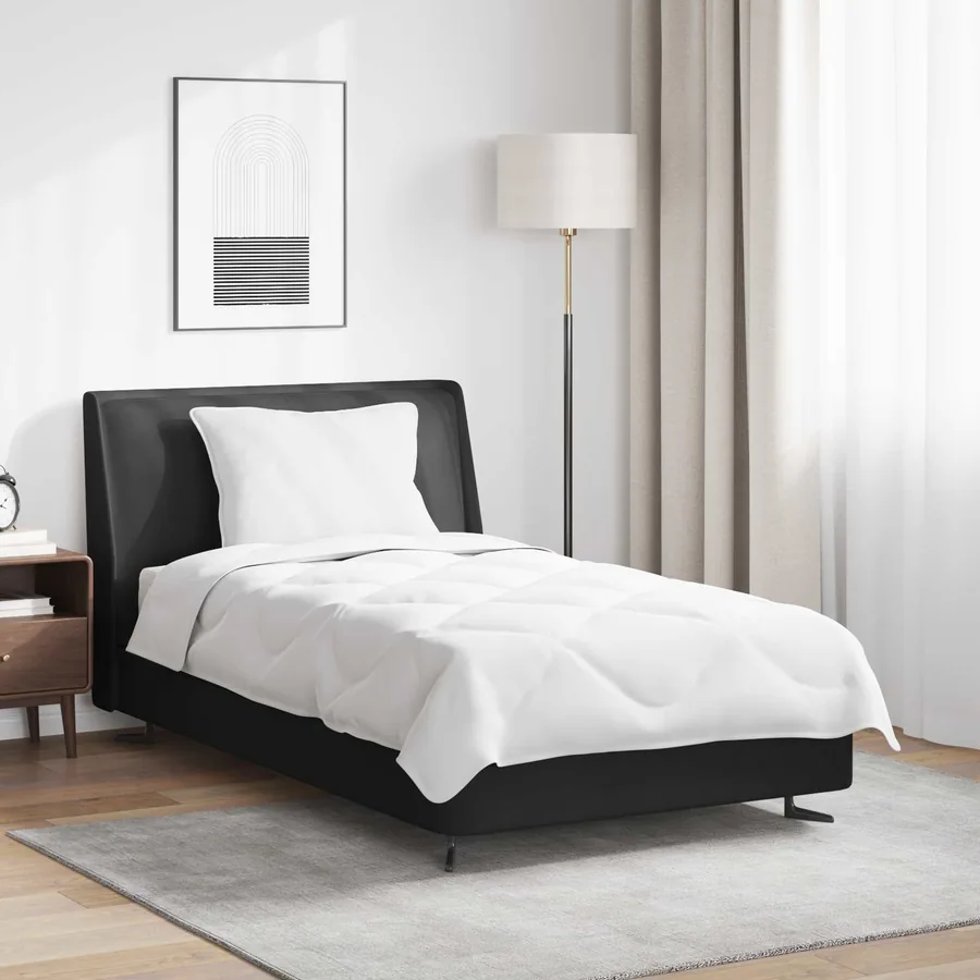 Duvet d'été simple avec oreiller 2 pcs Blanc Microfibre