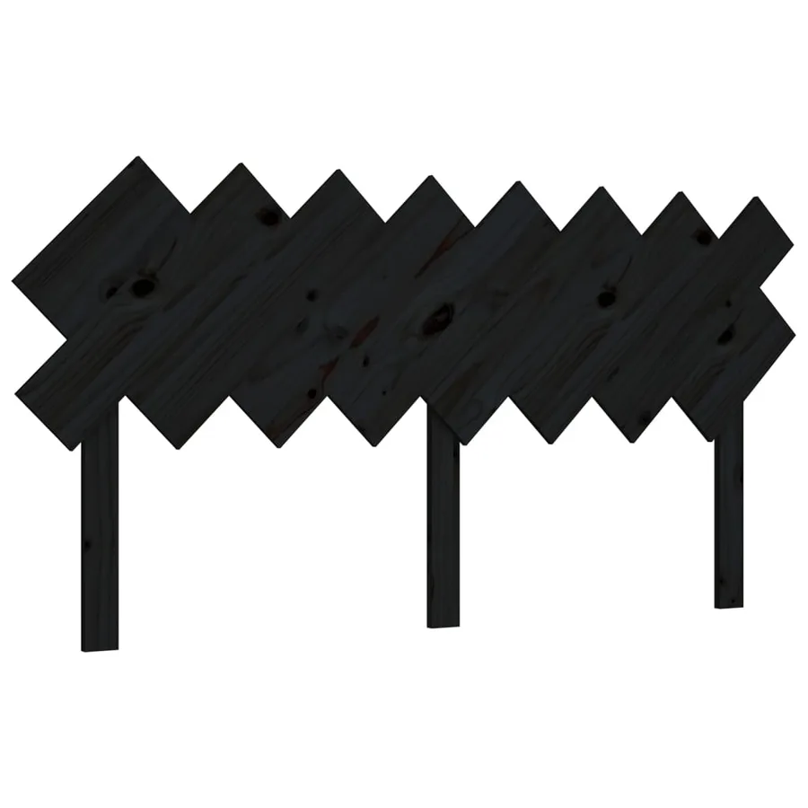 Tête de lit Noir 159,5x3x80,5 cm Bois massif de pin - 2