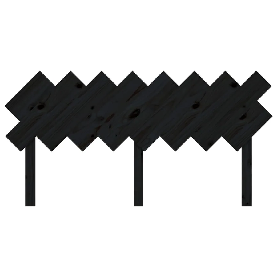Tête de lit Noir 159,5x3x80,5 cm Bois massif de pin - 4