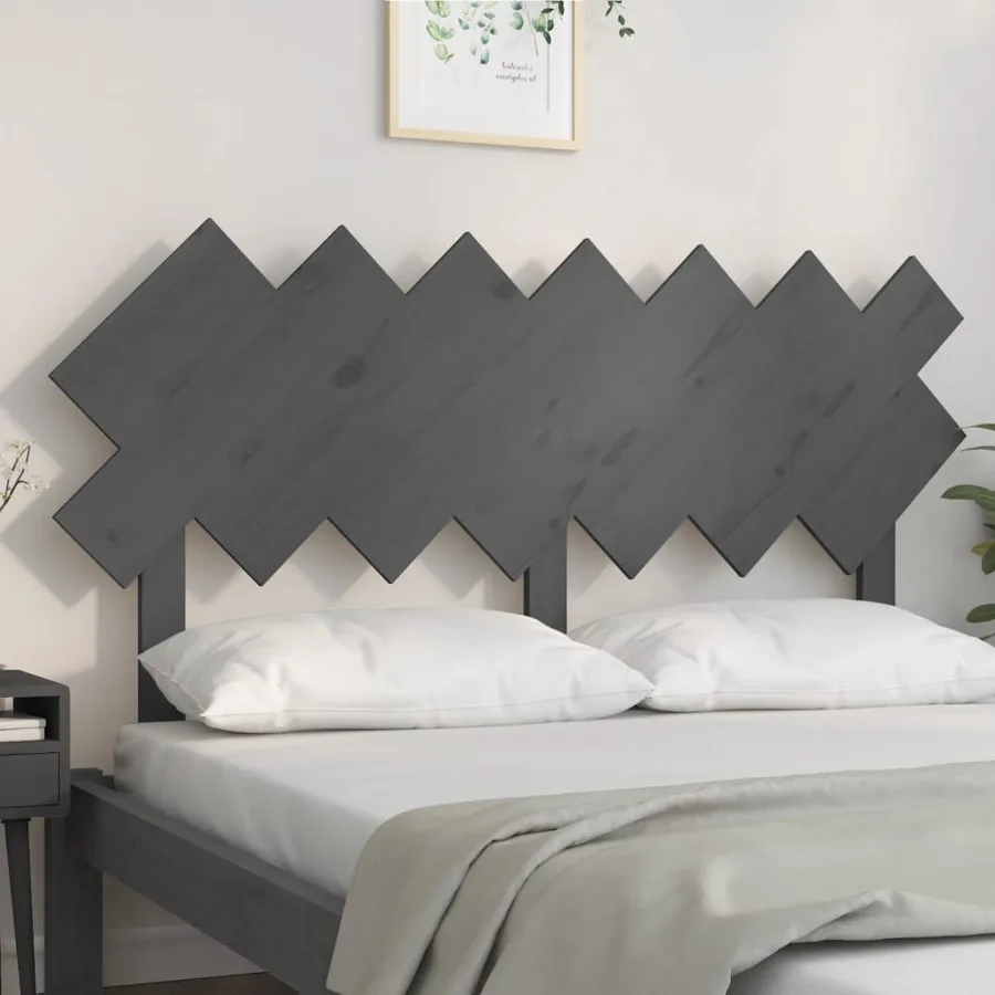 Tête de lit Gris 141x3x80,5 cm Bois massif de pin - 3