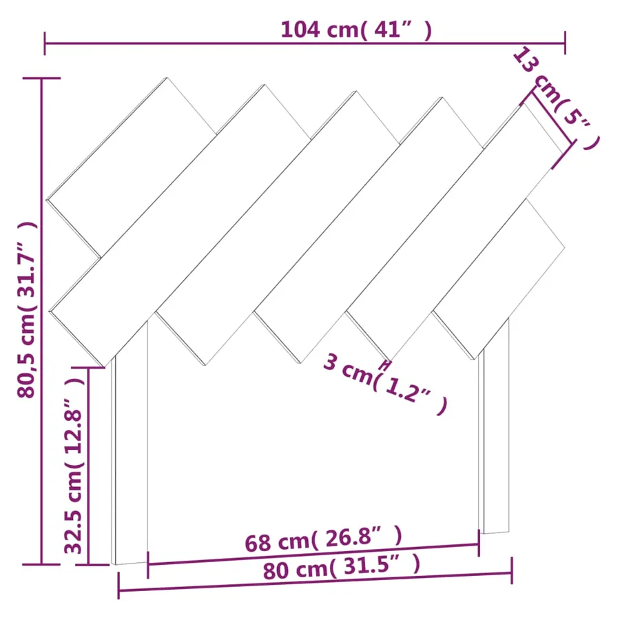 Tête de lit Marron miel 104x3x80,5 cm Bois massif de pin - 6