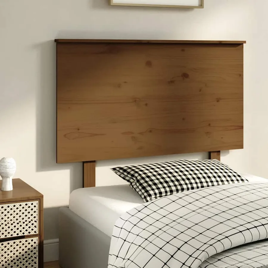 Tête de lit Marron miel 104x6x82,5 cm Bois massif de pin - 4