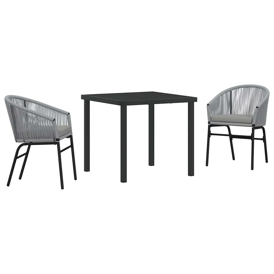 Ensemble de salle à manger pour jardin 3 pcs Anthracite - 2