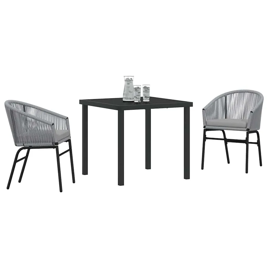 Ensemble de salle à manger pour jardin 3 pcs Anthracite - 3