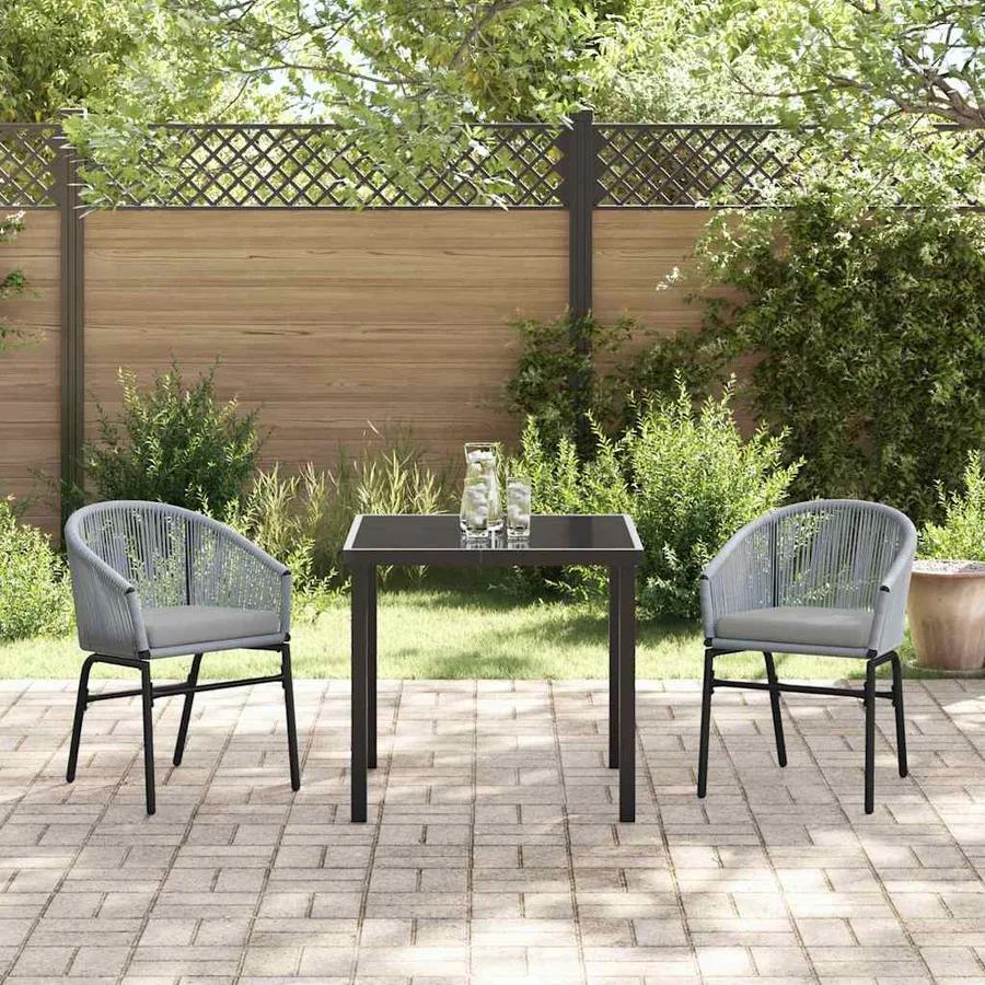 Ensemble de salle à manger pour jardin 3 pcs Anthracite - 4