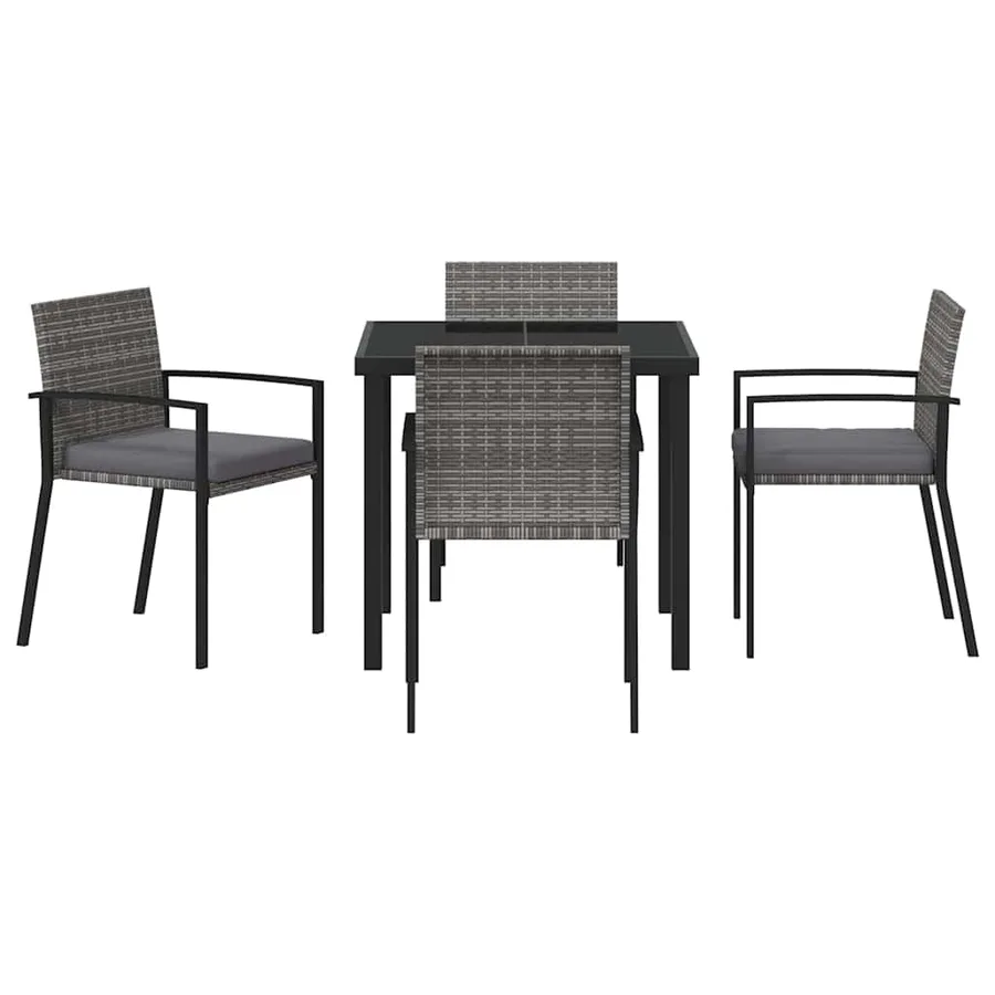 Ensemble de salle à manger pour jardin 5 pcs Gris - 7